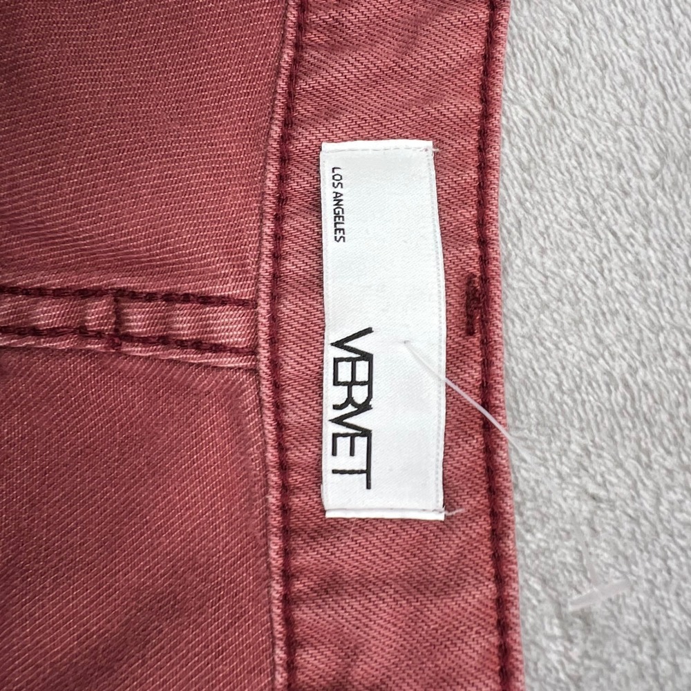 Vervet Leslie 90s Vintage Flare Jeans Womens 29 Red Distressed Raw Hem High Rise - Picture 12 of 15